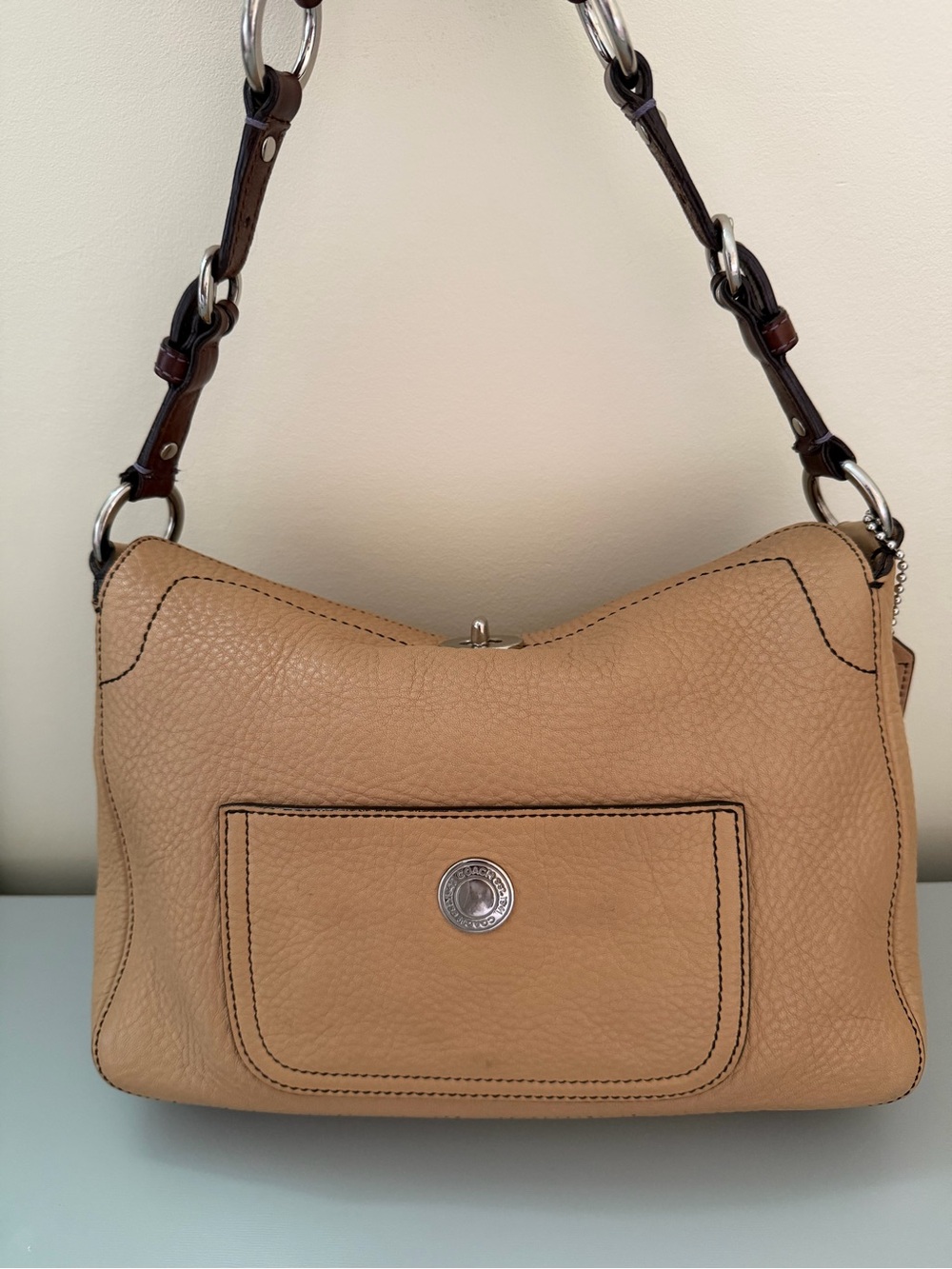 Vintage Coach Chelsea Pebbled Leather Hobo Shoulder Bag